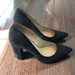 Black Suede Block heels